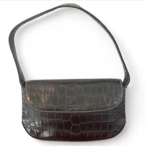 Steve Madden Black Crocodile-Pattern Bag